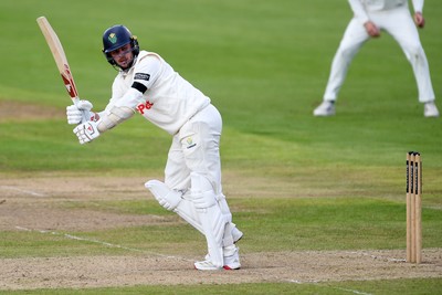 240925 - Glamorgan v Lancashire - Rothesay County Championship - Mason Crane of Glamorgan batting