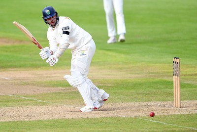 240925 - Glamorgan v Lancashire - Rothesay County Championship - Mason Crane of Glamorgan batting