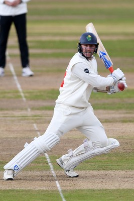 240925 - Glamorgan v Lancashire - Rothesay County Championship - Timm Van Der Gugten of Glamorgan batting