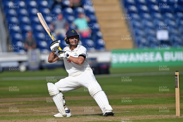 240925 - Glamorgan v Lancashire - Rothesay County Championship - Kiran Carlson of Glamorgan batting