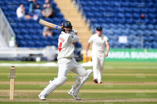 240925 - Glamorgan v Lancashire - Rothesay County Championship - Timm Van Der Gugten of Glamorgan batting