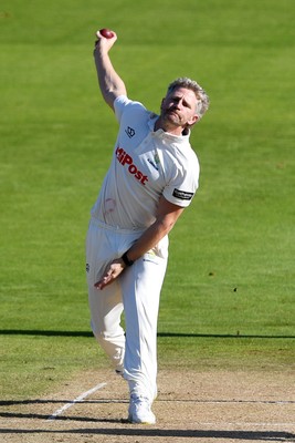 250925 - Glamorgan v Lancashire - Rothesay County Championship - Timm Van Der Gugten of Glamorgan bowling
