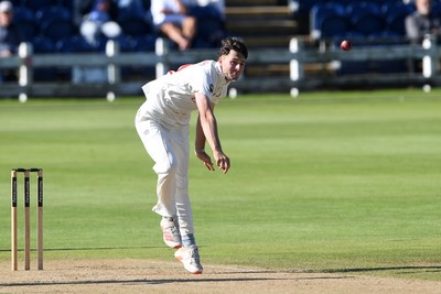 250925 - Glamorgan v Lancashire - Rothesay County Championship - Ned Leonard of Glamorgan bowling
