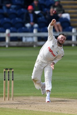 250925 - Glamorgan v Lancashire - Rothesay County Championship - Mason Crane of Glamorgan bowling