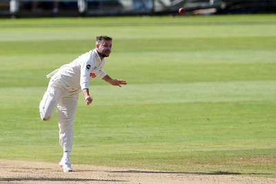 250925 - Glamorgan v Lancashire - Rothesay County Championship - Mason Crane of Glamorgan bowling