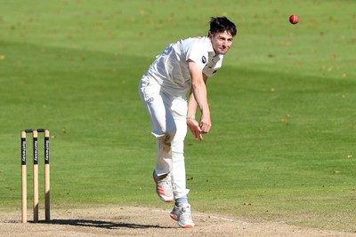 250925 - Glamorgan v Lancashire - Rothesay County Championship - Ned Leonard of Glamorgan bowling