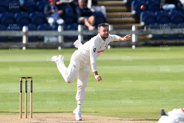 250925 - Glamorgan v Lancashire - Rothesay County Championship - Mason Crane of Glamorgan bowling