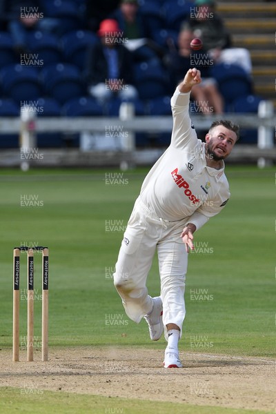 250925 - Glamorgan v Lancashire - Rothesay County Championship - Mason Crane of Glamorgan bowling