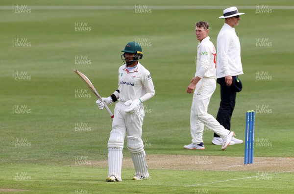 050522 - Glamorgan v Leicestershire - LV= County Championship - Division Two - Hassan Azad of Leicestershire acknowledges his half century