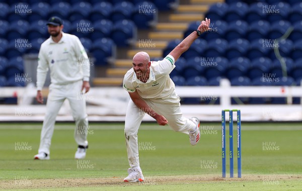 050522 - Glamorgan v Leicestershire - LV= County Championship - Division Two - James Weighell of Glamorgan bowling