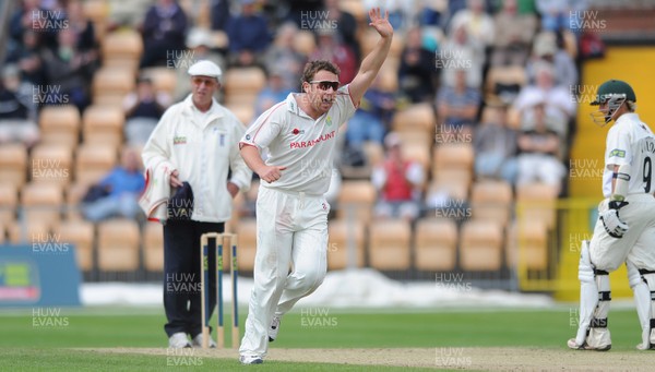 21.07.10 - Glamorgan v Leicestershire - LV County Championship Division 2 - Robert Croft of Glamorgan celebrates taking the wicket of Jacques du Toit of Leicestershire. 