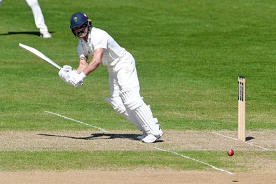 240426 - Glamorgan v Leicestershire - Rothesay County Championship - Kiran Carlson of Glamorgan batting