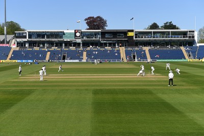 240426 - Glamorgan v Leicestershire - Rothesay County Championship - A general view of play
