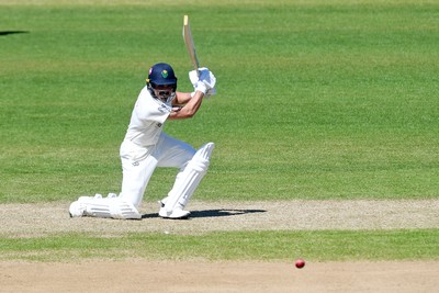 240426 - Glamorgan v Leicestershire - Rothesay County Championship - Kiran Carlson of Glamorgan batting