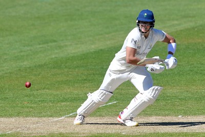 240426 - Glamorgan v Leicestershire - Rothesay County Championship - Asa Tribe of Glamorgan batting