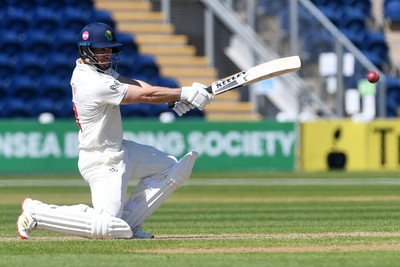 240426 - Glamorgan v Leicestershire - Rothesay County Championship - Sean Dickson of Glamorgan batting