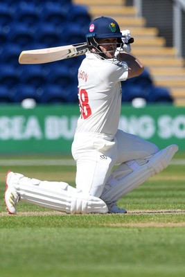 240426 - Glamorgan v Leicestershire - Rothesay County Championship - Sean Dickson of Glamorgan batting