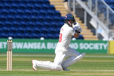 240426 - Glamorgan v Leicestershire - Rothesay County Championship - Sean Dickson of Glamorgan batting
