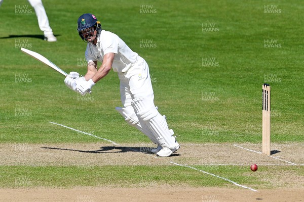 240426 - Glamorgan v Leicestershire - Rothesay County Championship - Kiran Carlson of Glamorgan batting