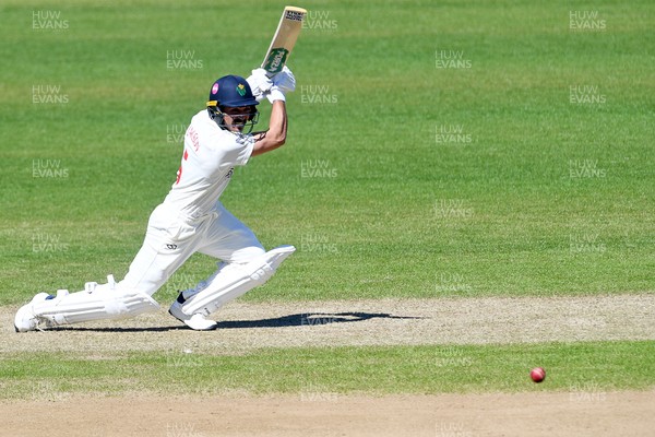 240426 - Glamorgan v Leicestershire - Rothesay County Championship - Kiran Carlson of Glamorgan batting