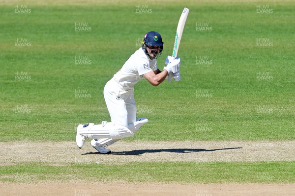 240426 - Glamorgan v Leicestershire - Rothesay County Championship - Kiran Carlson of Glamorgan batting
