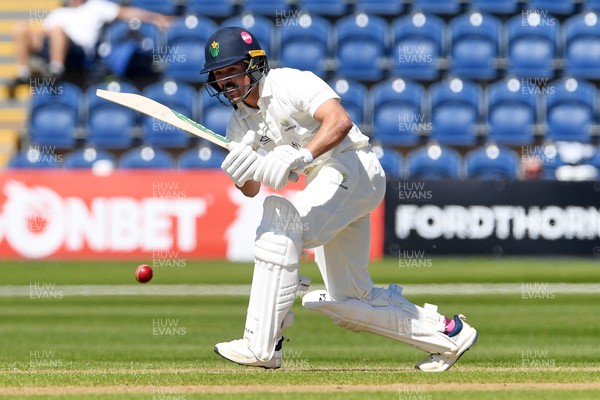 240426 - Glamorgan v Leicestershire - Rothesay County Championship - Kiran Carlson of Glamorgan batting