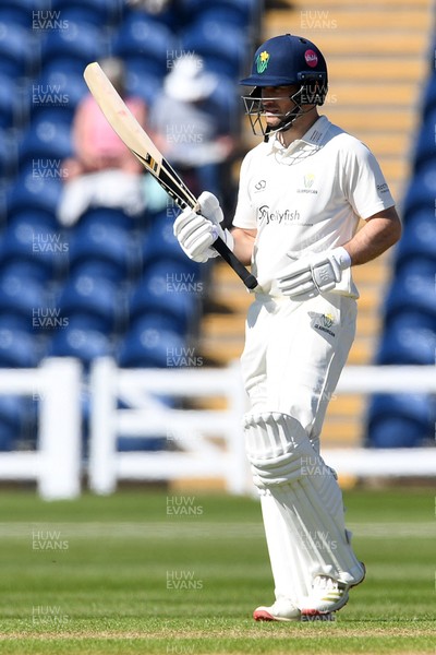 240426 - Glamorgan v Leicestershire - Rothesay County Championship - Sean Dickson of Glamorgan hits 50