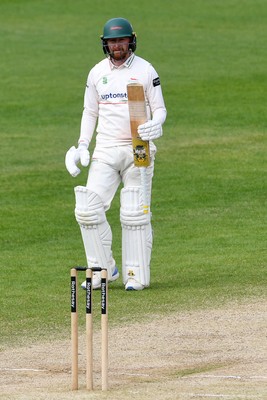 260426 - Glamorgan v Leicestershire - Rothesay County Championship - Jonny Tattersall of Leicestershire hits 50