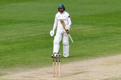 260426 - Glamorgan v Leicestershire - Rothesay County Championship - Jonny Tattersall of Leicestershire hits 50