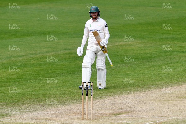 260426 - Glamorgan v Leicestershire - Rothesay County Championship - Jonny Tattersall of Leicestershire hits 50