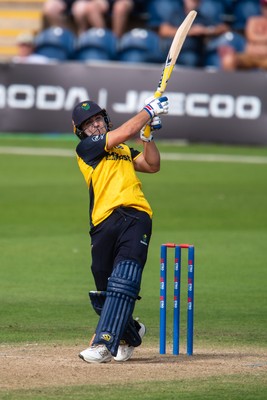 260825 - Glamorgan v Leicestershire - Metro Bank One Day Cup -  Kiran Carlson of Glamorgan CCC
