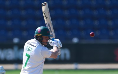 270426 - Glamorgan v Leicestershire, Rothesay County Championship Division 1 - Ben Cox of Leicestershire plays a shot