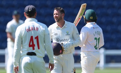 270426 - Glamorgan v Leicestershire, Rothesay County Championship Division 1 - Chris Cooke of Glamorgan and Colin Ingram of Glamorgan