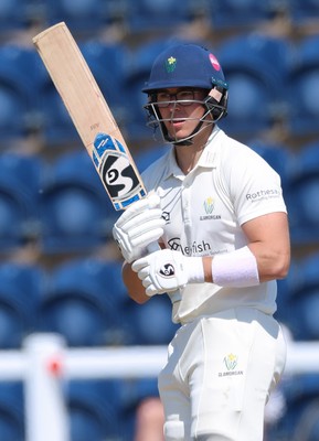 270426 - Glamorgan v Leicestershire, Rothesay County Championship Division 1 - Asa Tribe of Glamorgan plays a shot
