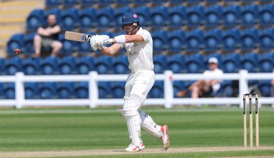 270426 - Glamorgan v Leicestershire, Rothesay County Championship Division 1 - Asa Tribe of Glamorgan plays a shot