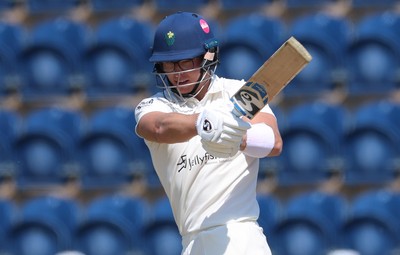 270426 - Glamorgan v Leicestershire, Rothesay County Championship Division 1 - Asa Tribe of Glamorgan plays a shot