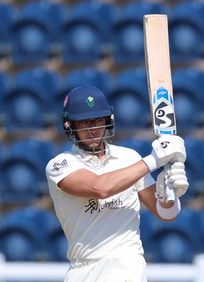 270426 - Glamorgan v Leicestershire, Rothesay County Championship Division 1 - Asa Tribe of Glamorgan plays a shot