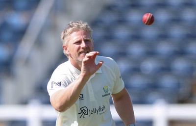 270426 - Glamorgan v Leicestershire, Rothesay County Championship Division 1 - Timm van der Gugten of Glamorgan during warm up