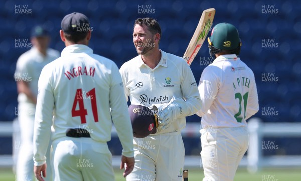 270426 - Glamorgan v Leicestershire, Rothesay County Championship Division 1 - Chris Cooke of Glamorgan and Colin Ingram of Glamorgan