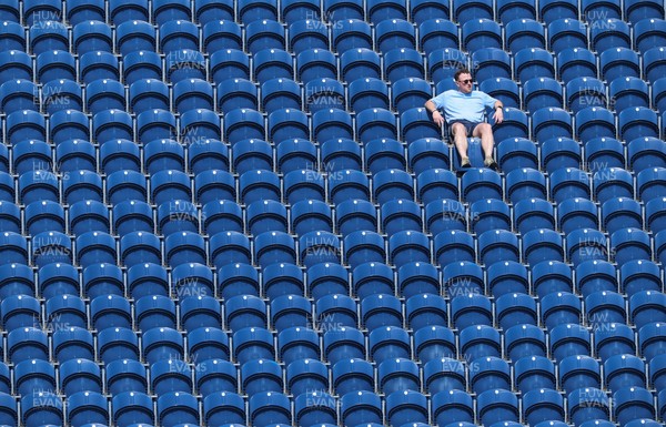 270426 - Glamorgan v Leicestershire, Rothesay County Championship Division 1 - A spectator at Sophia Gardens watches the match