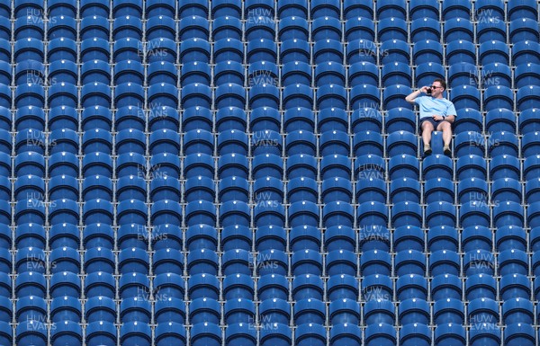 270426 - Glamorgan v Leicestershire, Rothesay County Championship Division 1 - A spectator at Sophia Gardens watches the match