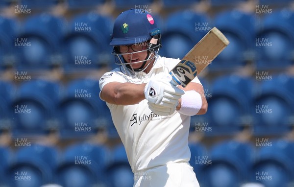 270426 - Glamorgan v Leicestershire, Rothesay County Championship Division 1 - Asa Tribe of Glamorgan plays a shot