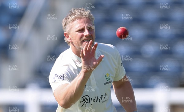 270426 - Glamorgan v Leicestershire, Rothesay County Championship Division 1 - Timm van der Gugten of Glamorgan during warm up