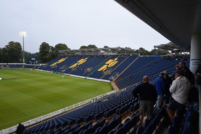 120724 - Glamorgan v Middlesex - T20, Vitality Blast - The rain pours at Sofia Gardens delaying the start of the match