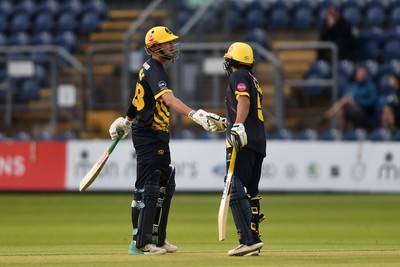 120724 - Glamorgan v Middlesex - T20, Vitality Blast - Will Smale and Kiran Carlson of Glamorgan