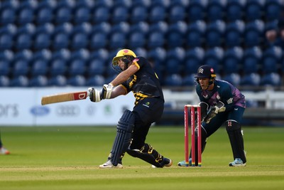 120724 - Glamorgan v Middlesex - T20, Vitality Blast - Dan Douthwaite of Glamorgan batting