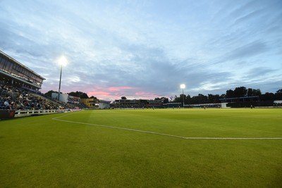 120724 - Glamorgan v Middlesex - T20, Vitality Blast - A general view of Sofia Gardens as the sun sets