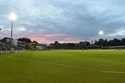 120724 - Glamorgan v Middlesex - T20, Vitality Blast - A general view of Sofia Gardens as the sun sets