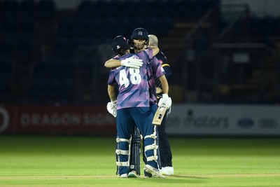 120724 - Glamorgan v Middlesex - T20, Vitality Blast - Joe Cracknell of Middlesex celebrates winning the match