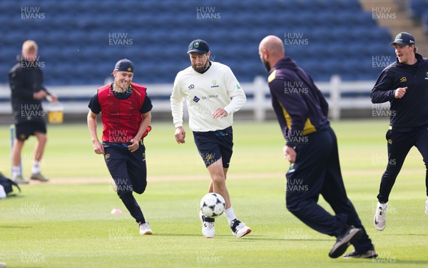 220422 - Glamorgan v Middlesex, LV= County Championship Division 2  - Michael Neser of Glamorgan during warm up ahead of the match